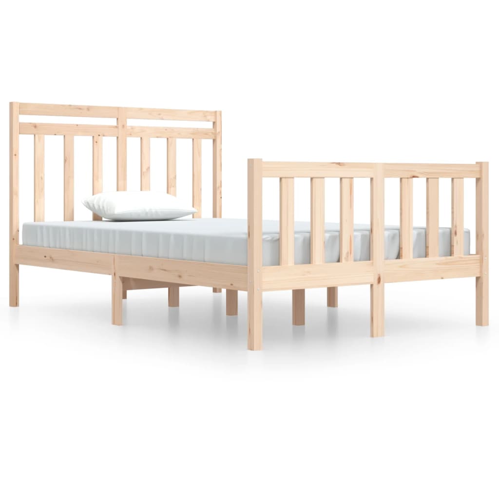 Estrutura de cama dupla pequena 4FT 120x190 cm madeira maciça