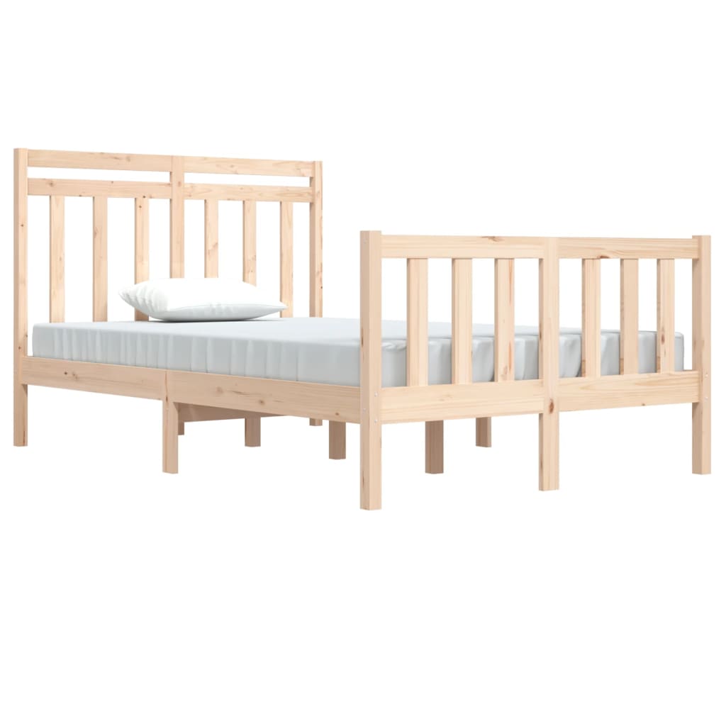 Estrutura de cama dupla pequena 4FT 120x190 cm madeira maciça