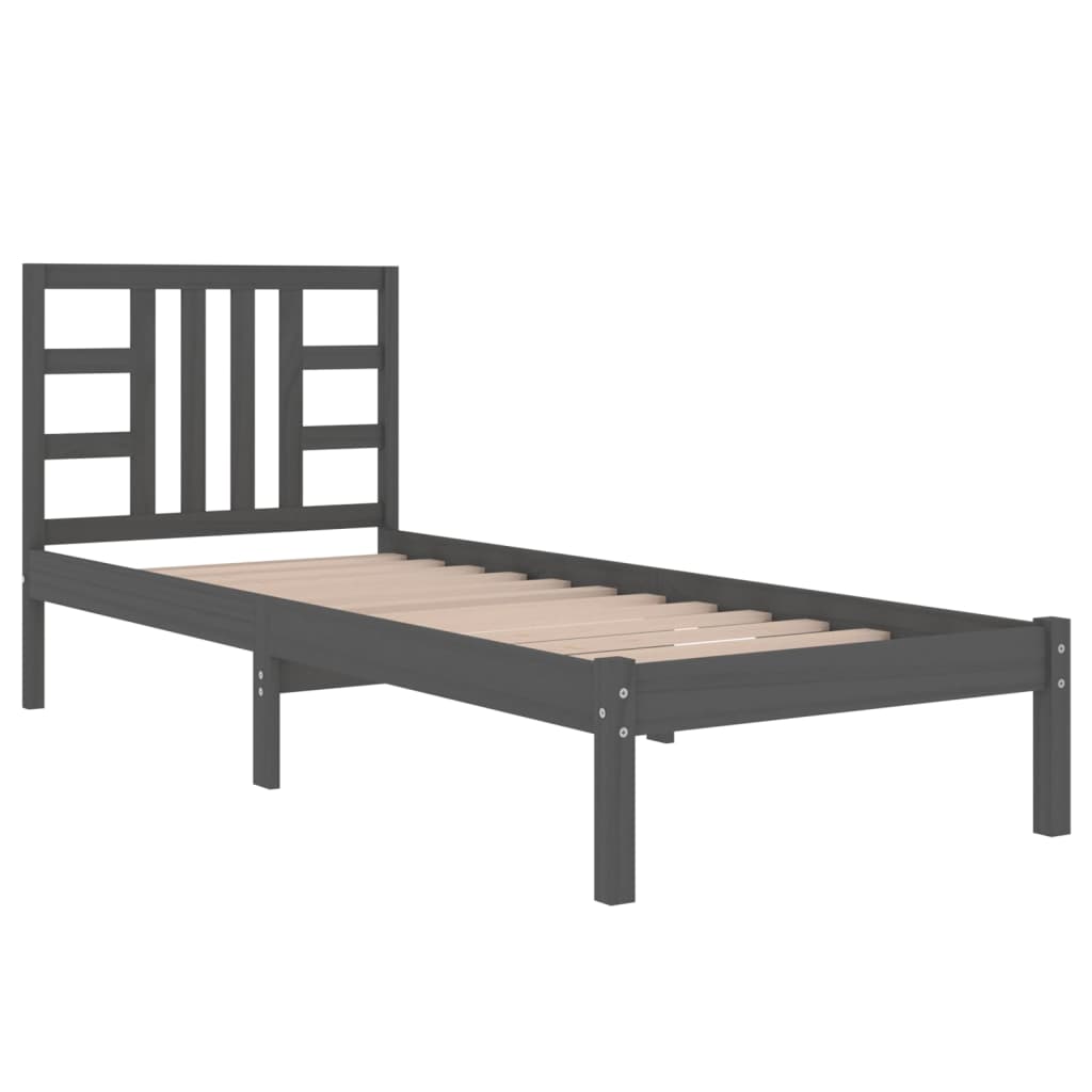 Estrutura de cama solteiro 90x190 cm madeira maciça preto