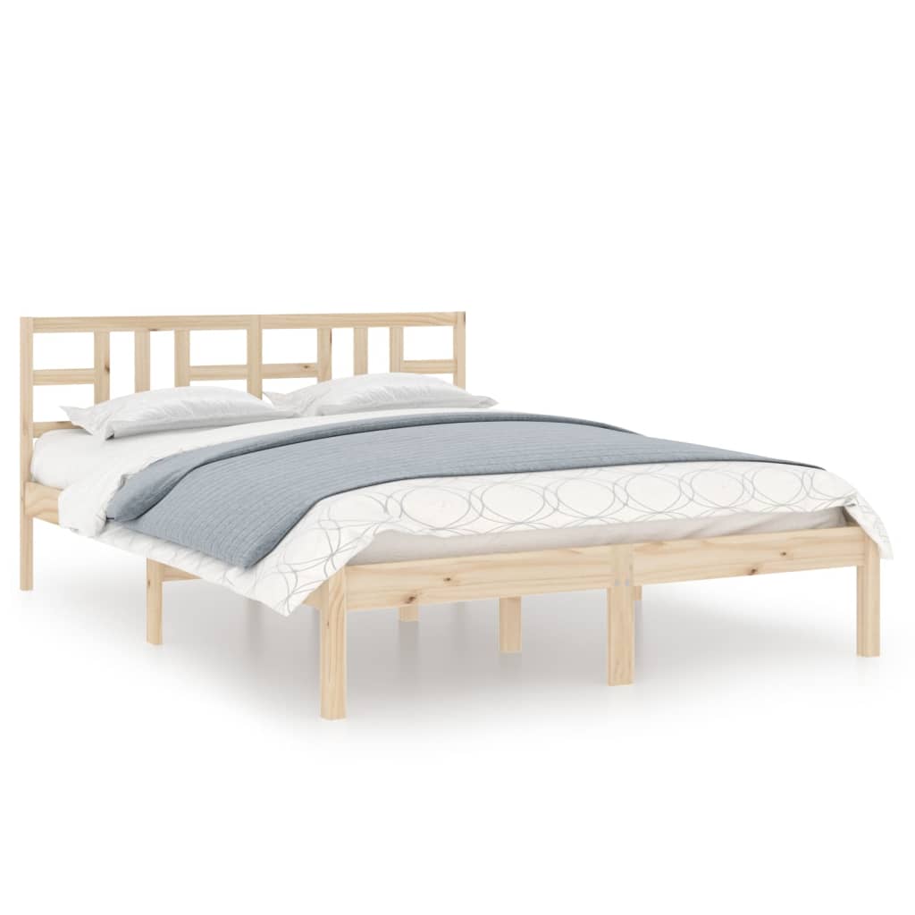 Estrutura de cama dupla pequena 4FT 120x190 cm madeira maciça