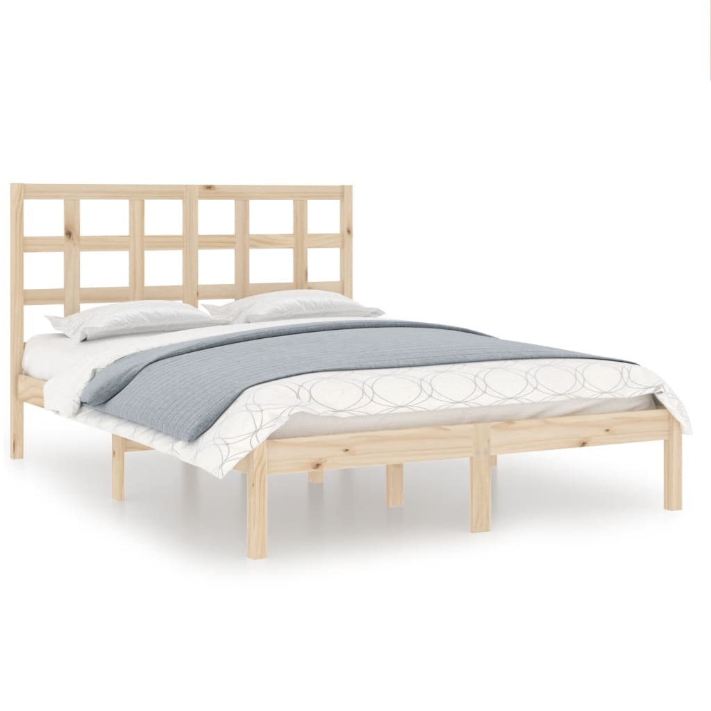 Estrutura de cama dupla 135x190 cm madeira maciça