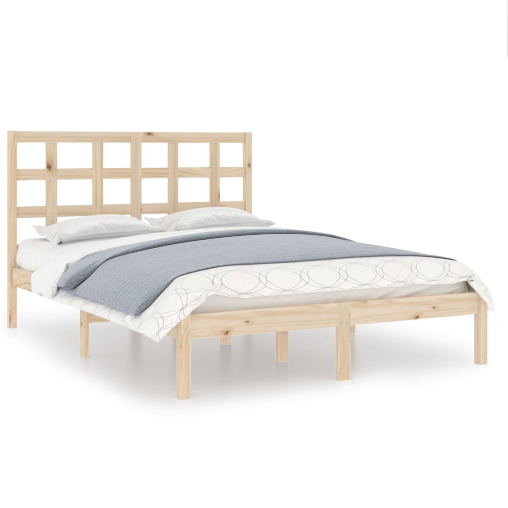 Estrutura de cama 140x190 cm madeira maciça