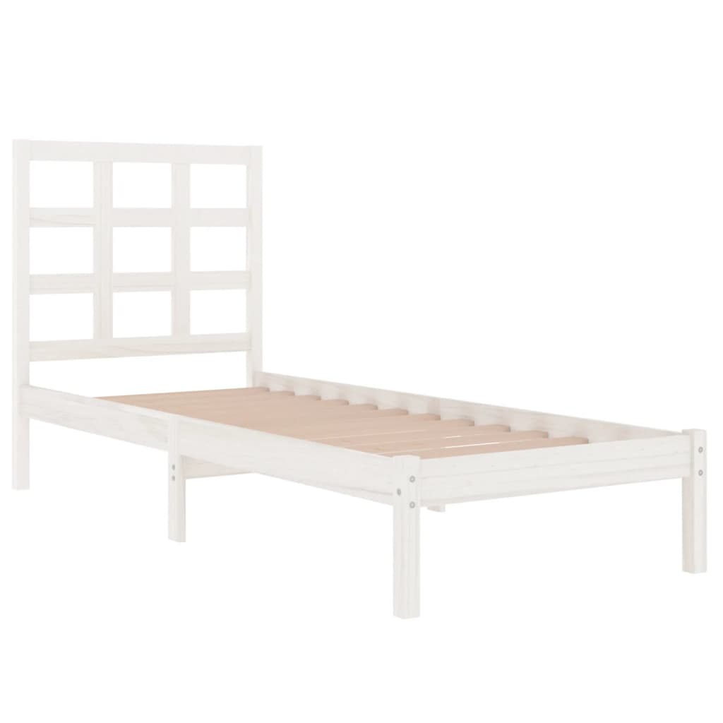 Estrutura de cama 90x200 cm madeira maciça branco