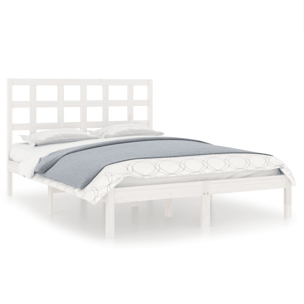 Estrutura de cama 140x200 cm madeira maciça branco