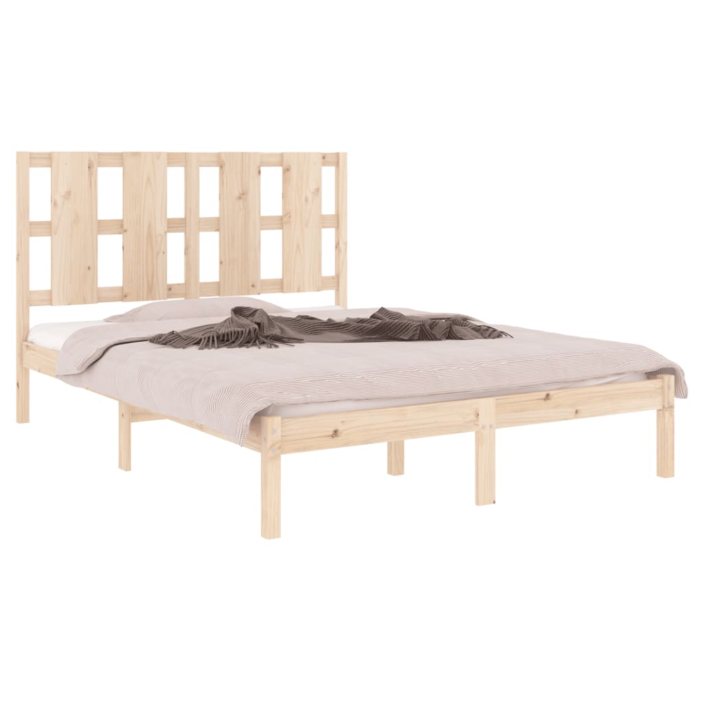 Estrutura de cama dupla pequena 4FT 120x190 cm madeira maciça