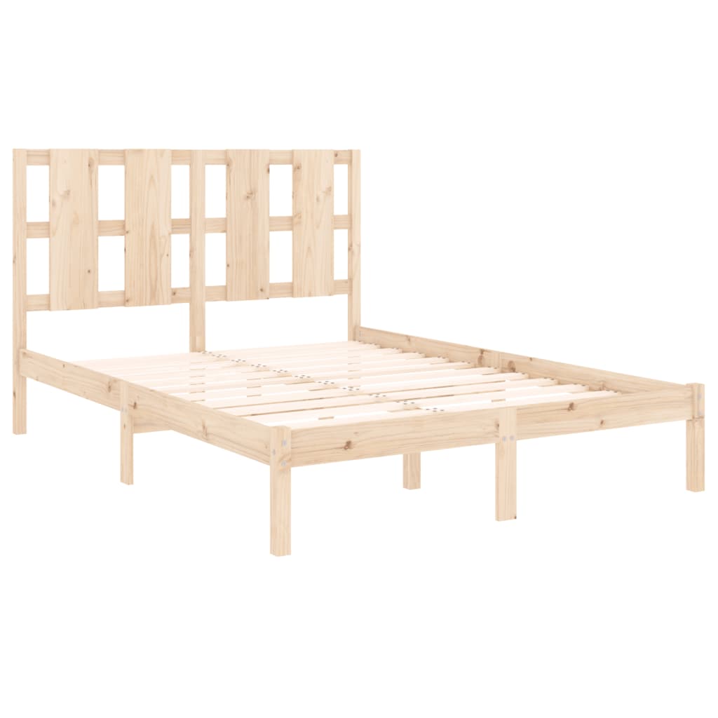 Estrutura de cama dupla pequena 4FT 120x190 cm madeira maciça