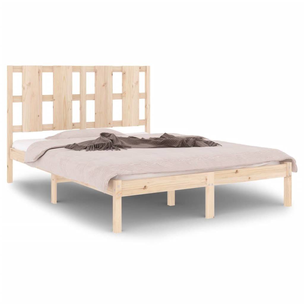 Estrutura de cama dupla 135x190 cm madeira maciça