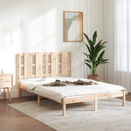 Estrutura de cama dupla 135x190 cm madeira maciça