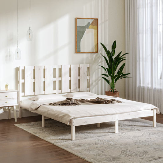 Estrutura de cama 160x200 cm madeira de pinho maciça branco