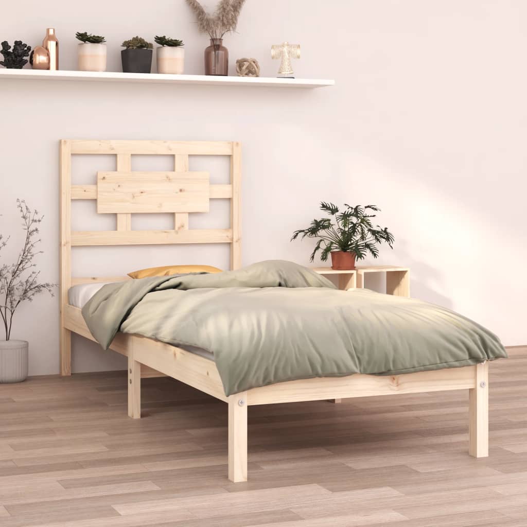 Estrutura de cama pequena solteiro 75x190 cm madeira maciça