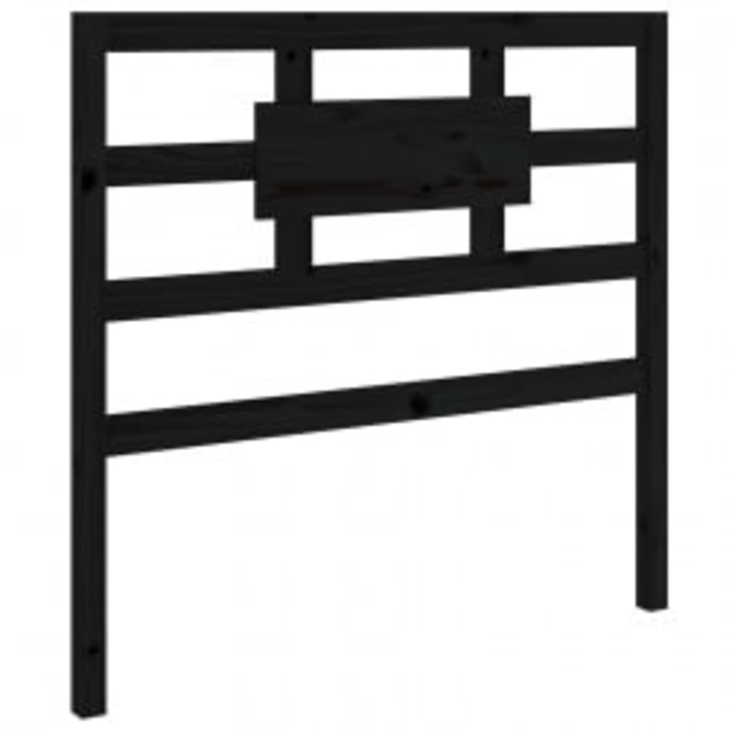 Estrutura de cama solteiro 90x190 cm madeira maciça preto