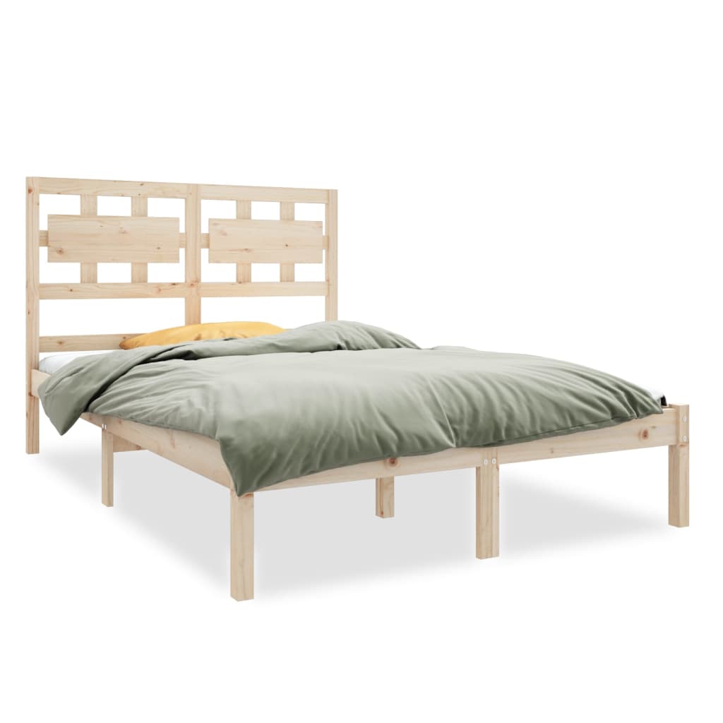 Estrutura de cama dupla pequena 4FT 120x190 cm madeira maciça