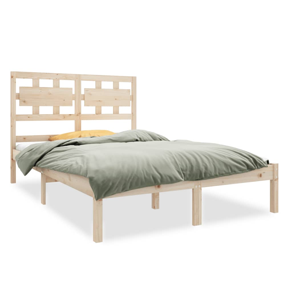 Estrutura de cama 140x190 cm madeira maciça