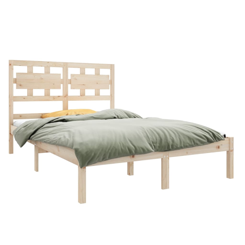 Estrutura de cama 140x190 cm madeira maciça