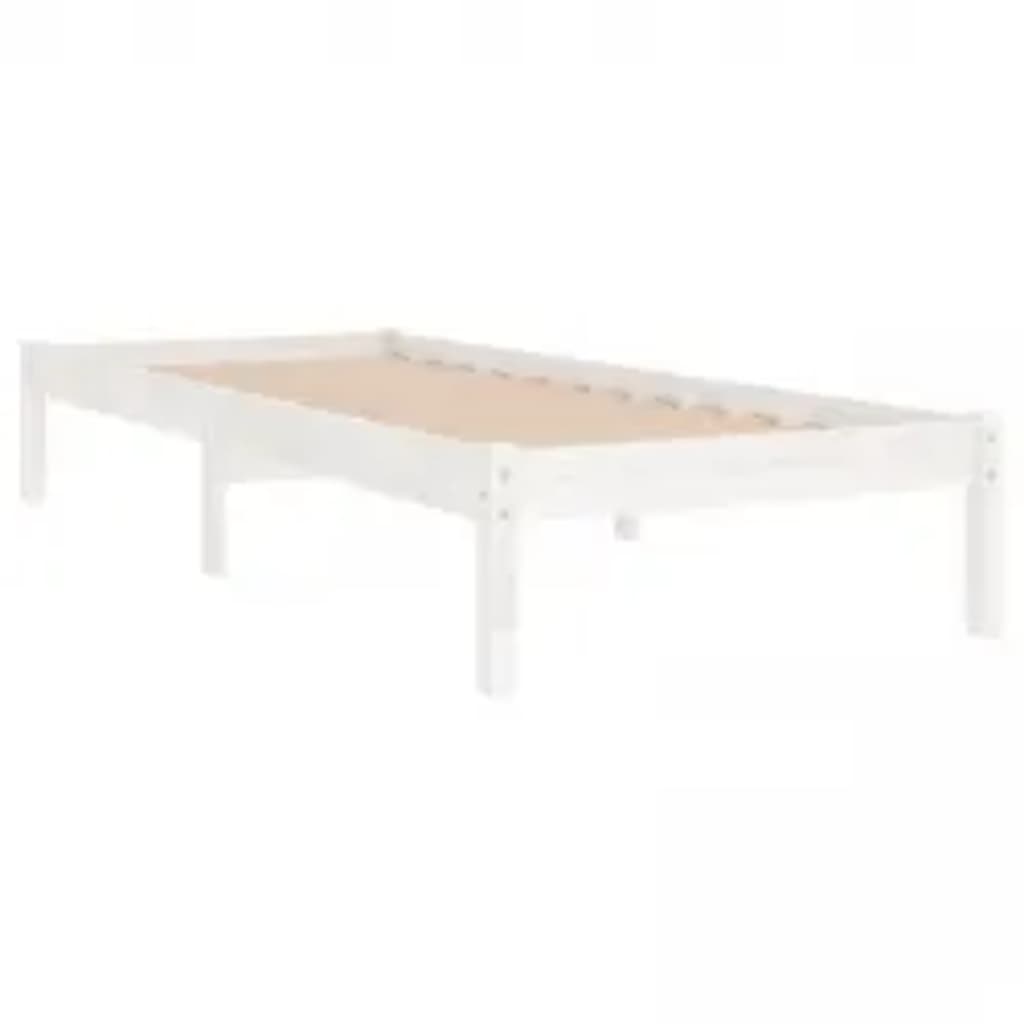 Estrutura de cama 90x200 cm madeira maciça branco