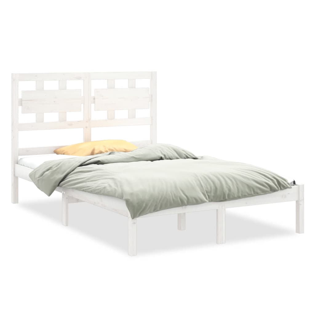 Estrutura de cama 120x200 cm madeira maciça branco