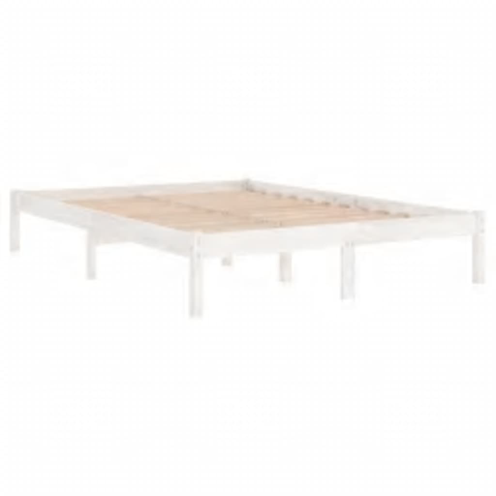 Estrutura de cama 120x200 cm madeira maciça branco