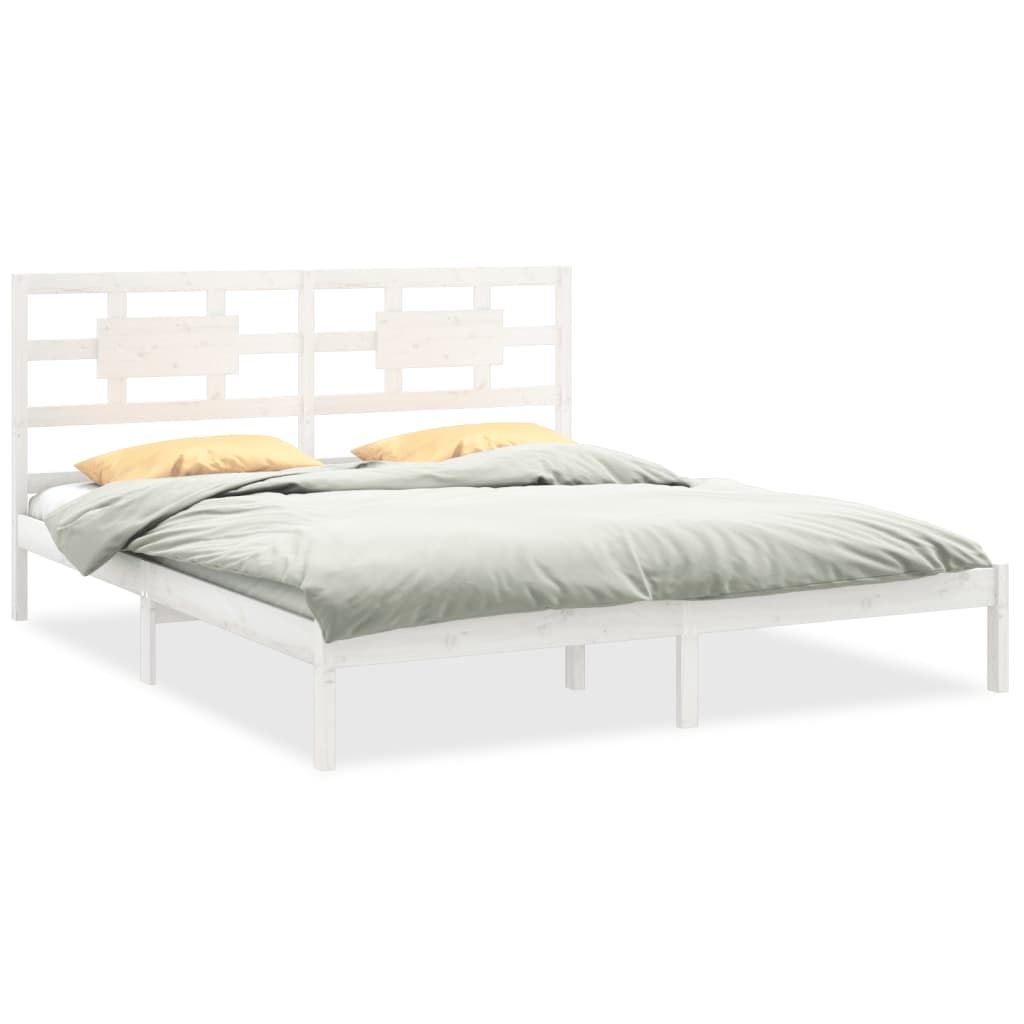 Estrutura de cama 200x200 cm madeira maciça branco