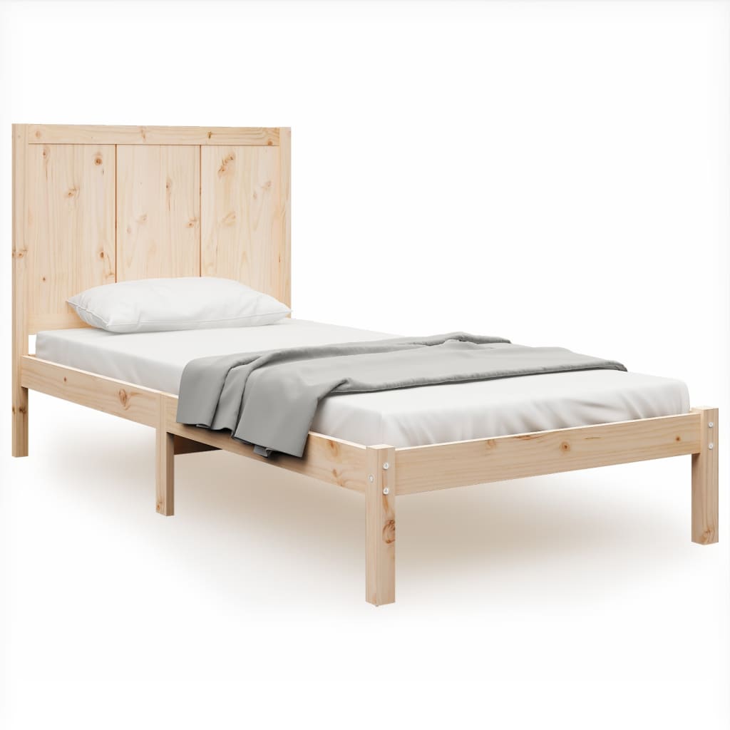 Estrutura de cama pequena solteiro 2FT6 75x190 cm pinho maciço