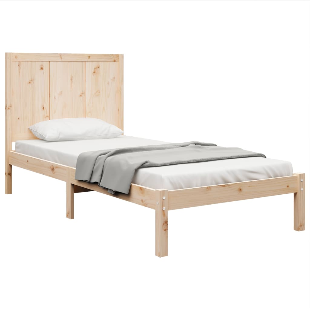 Estrutura de cama pequena solteiro 2FT6 75x190 cm pinho maciço