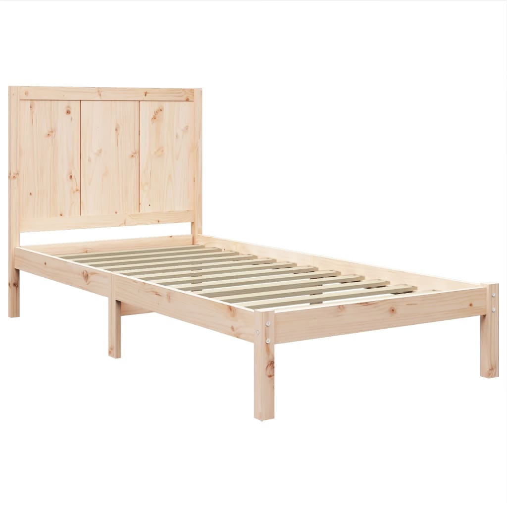 Estrutura de cama pequena solteiro 2FT6 75x190 cm pinho maciço