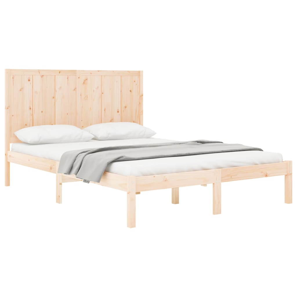 Estrutura de cama dupla pequena 4FT 120x190 cm pinho maciço