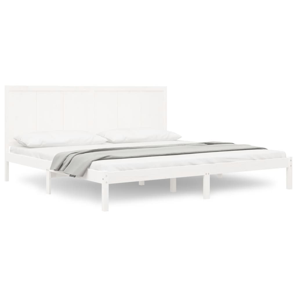 Estrutura de cama super king 180x200 cm pinho maciço branco