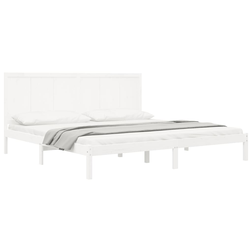 Estrutura de cama super king 180x200 cm pinho maciço branco