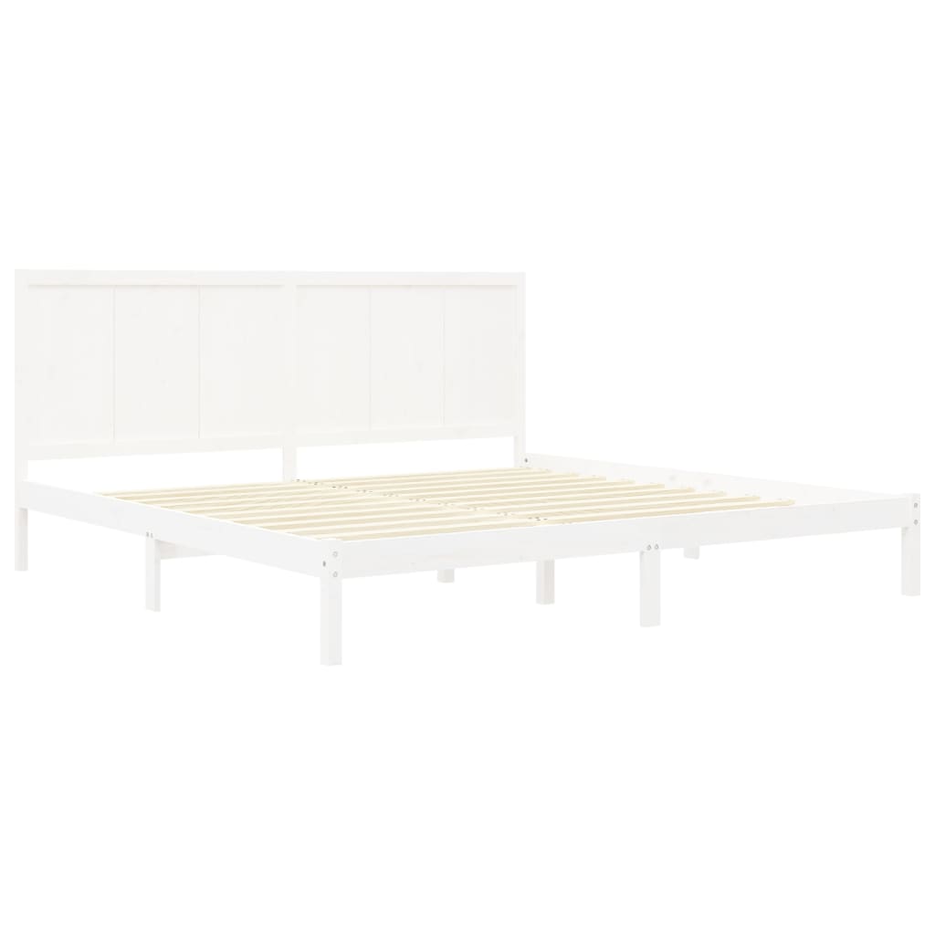 Estrutura de cama super king 180x200 cm pinho maciço branco