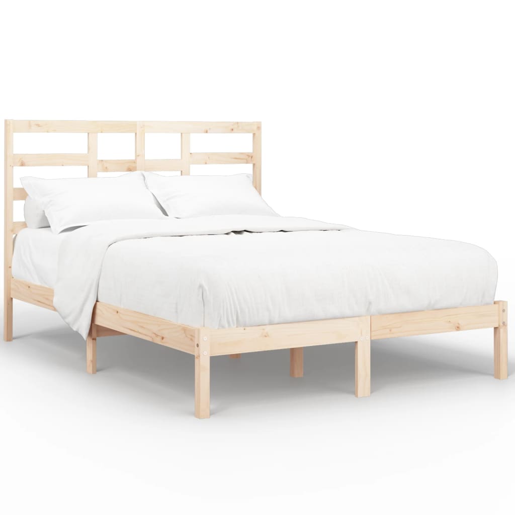 Estrutura de cama dupla 135x190 cm madeira maciça