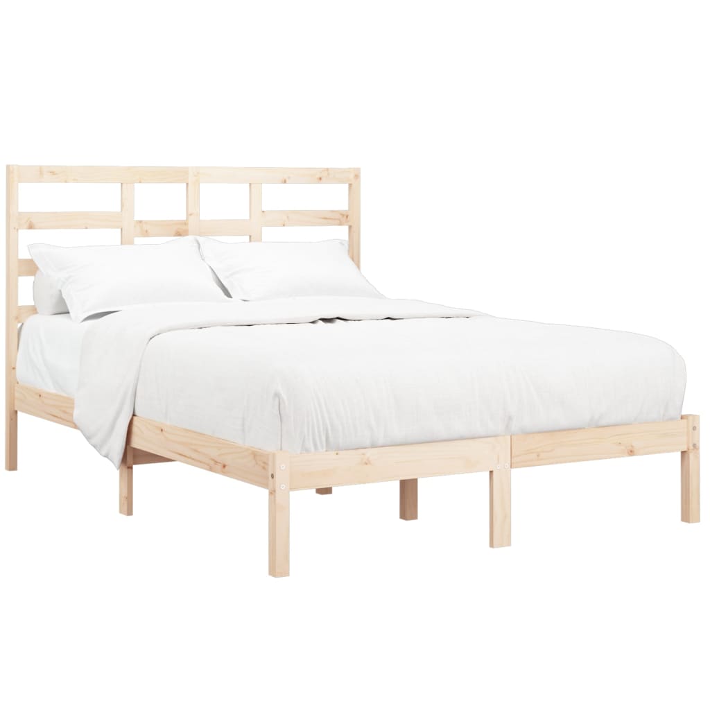 Estrutura de cama dupla 135x190 cm madeira maciça