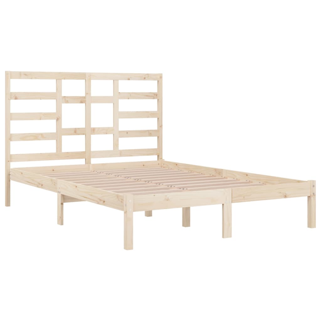 Estrutura de cama dupla 135x190 cm madeira maciça