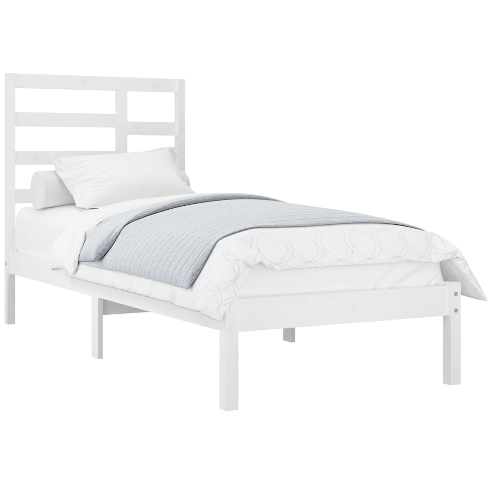 Estrutura de cama 90x200 cm madeira maciça branco