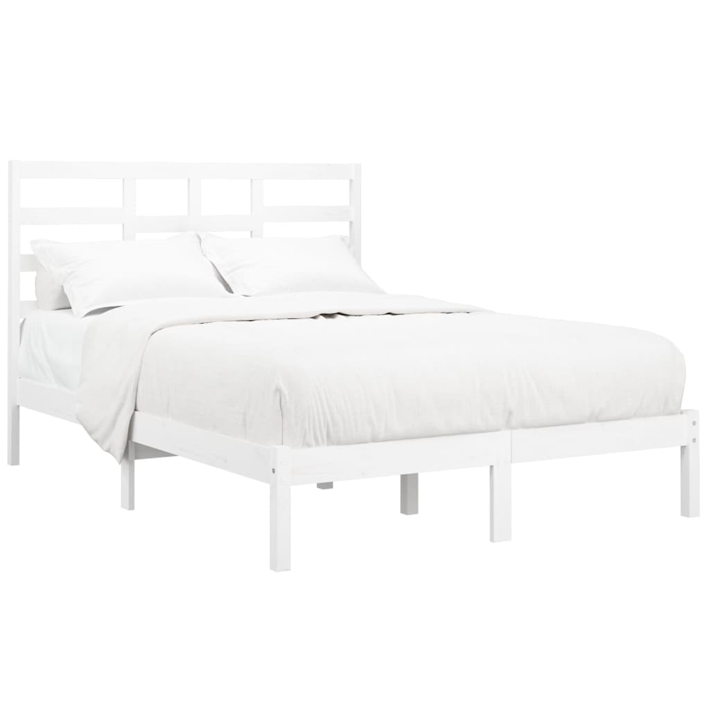 Estrutura de cama 120x200 cm madeira maciça branco