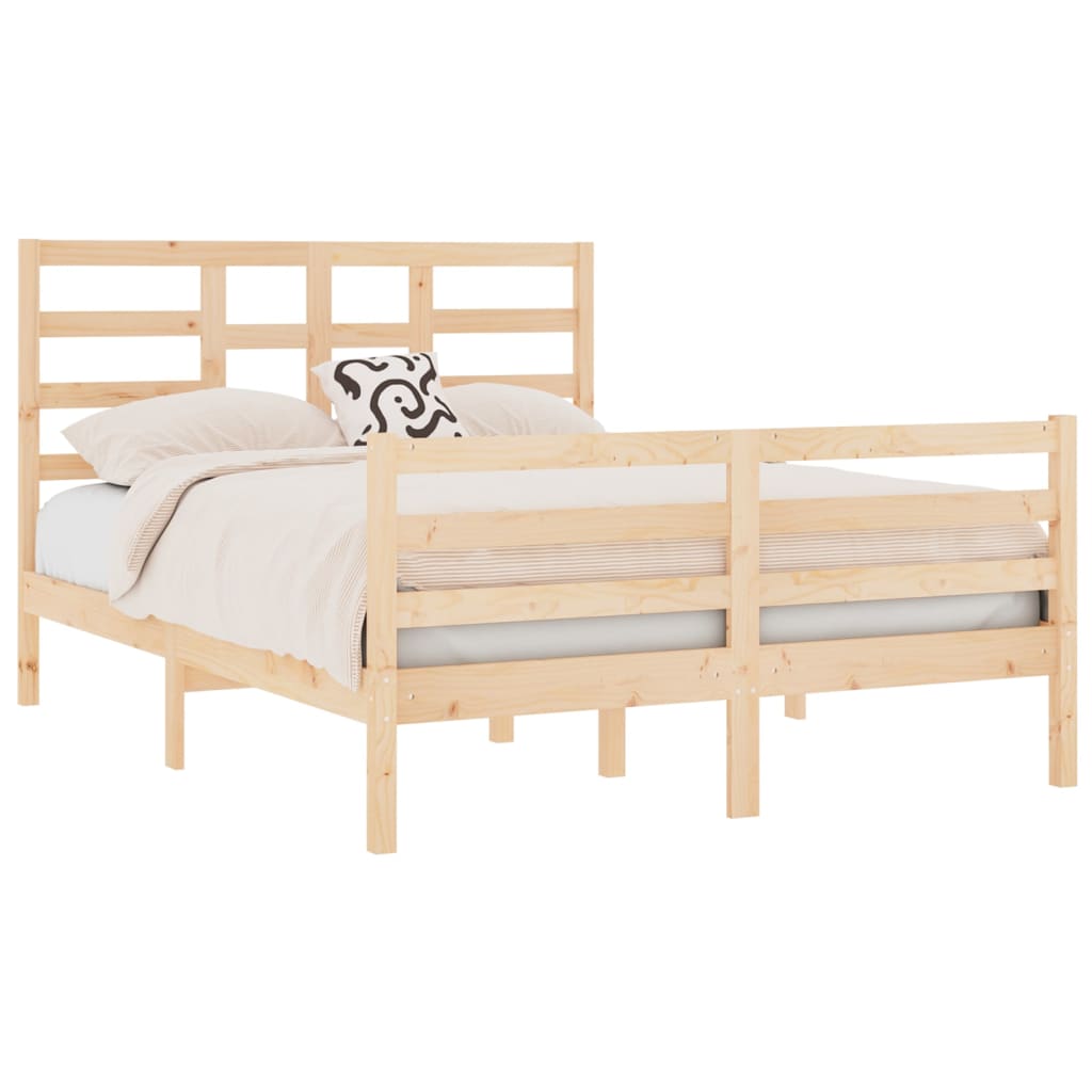 Estrutura de cama dupla pequena 4FT 120x190 cm madeira maciça