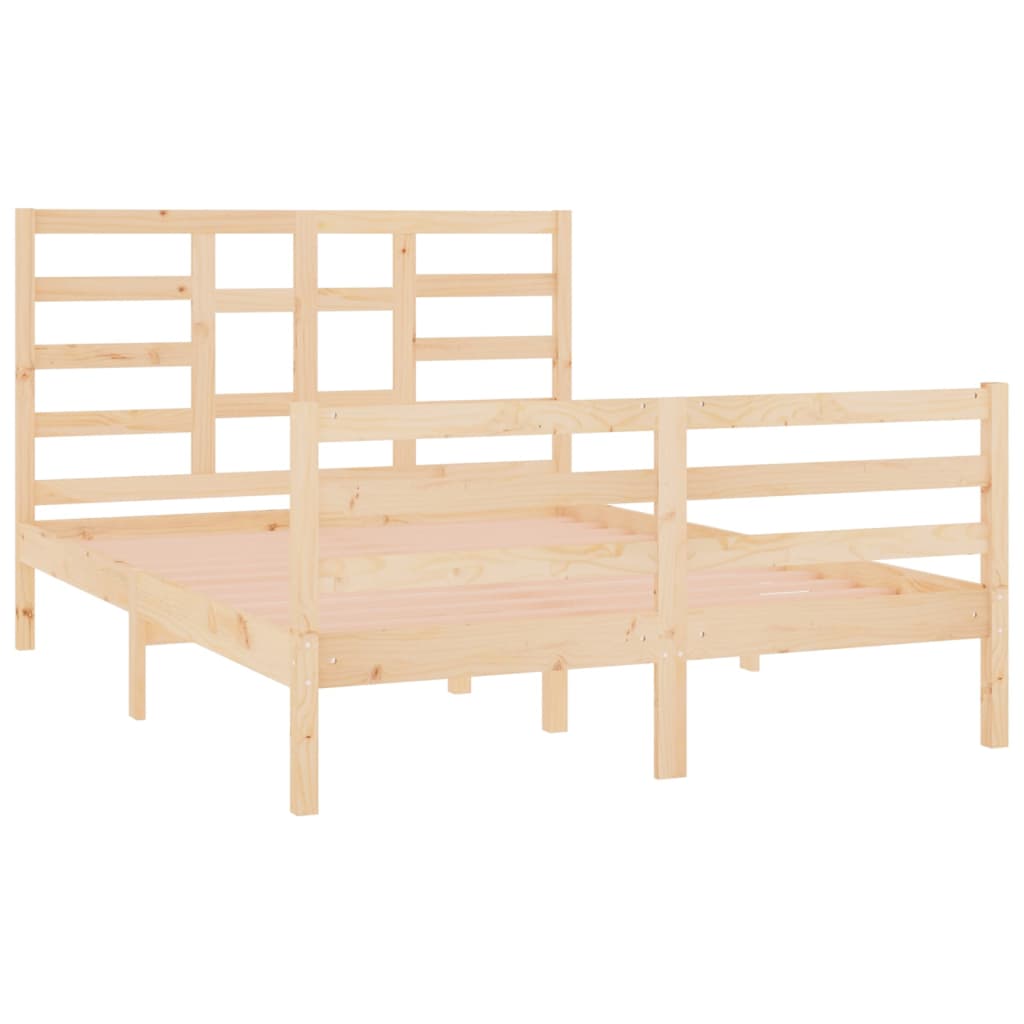 Estrutura de cama dupla pequena 4FT 120x190 cm madeira maciça