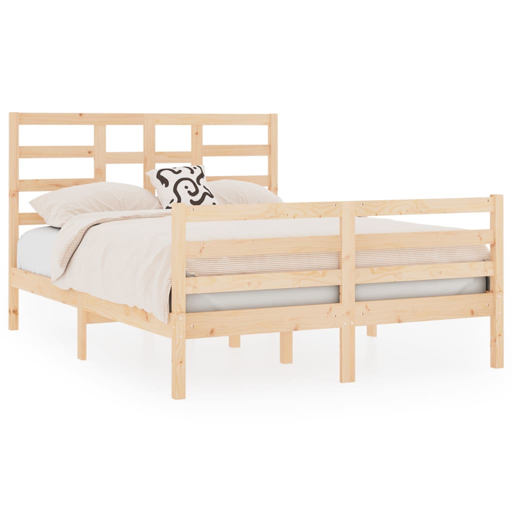 Estrutura de cama dupla 4FT6 135x190 cm madeira maciça