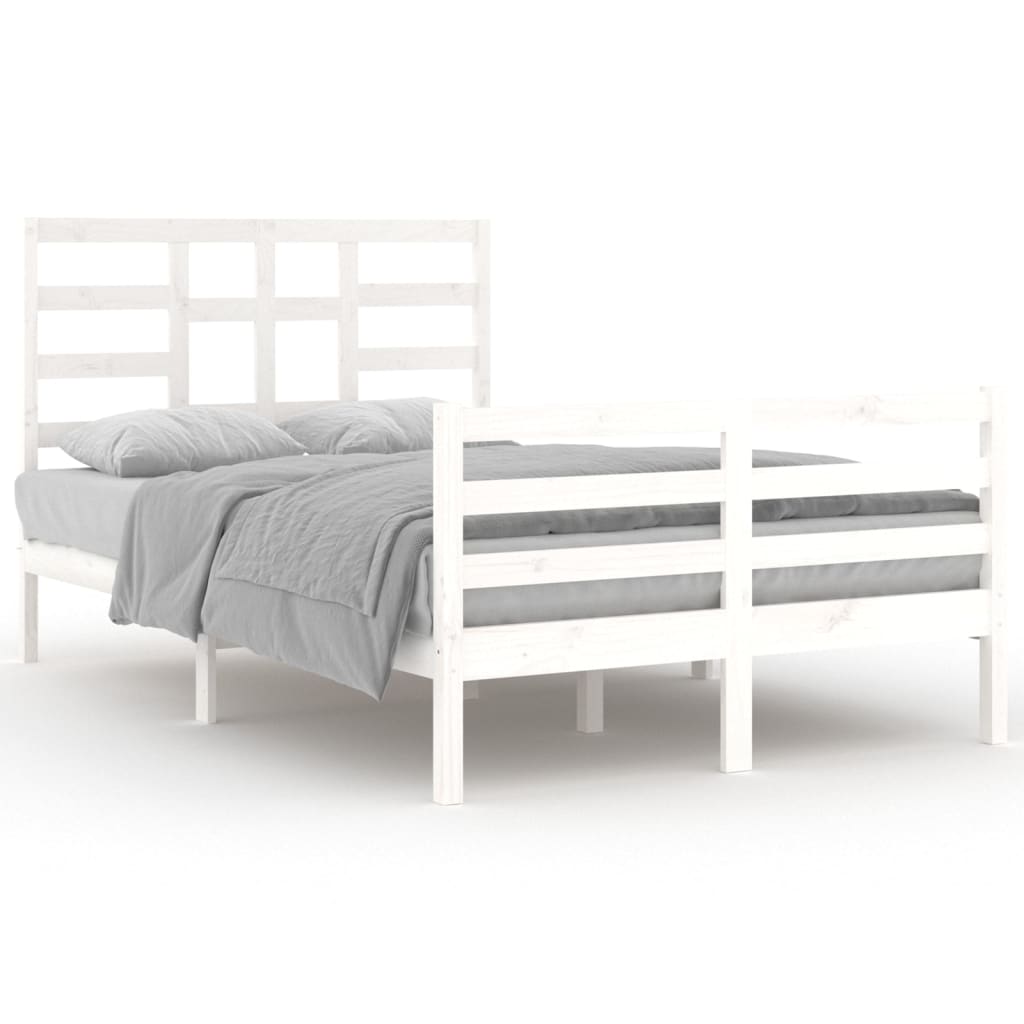 Estrutura de cama 120x200 cm madeira maciça branco