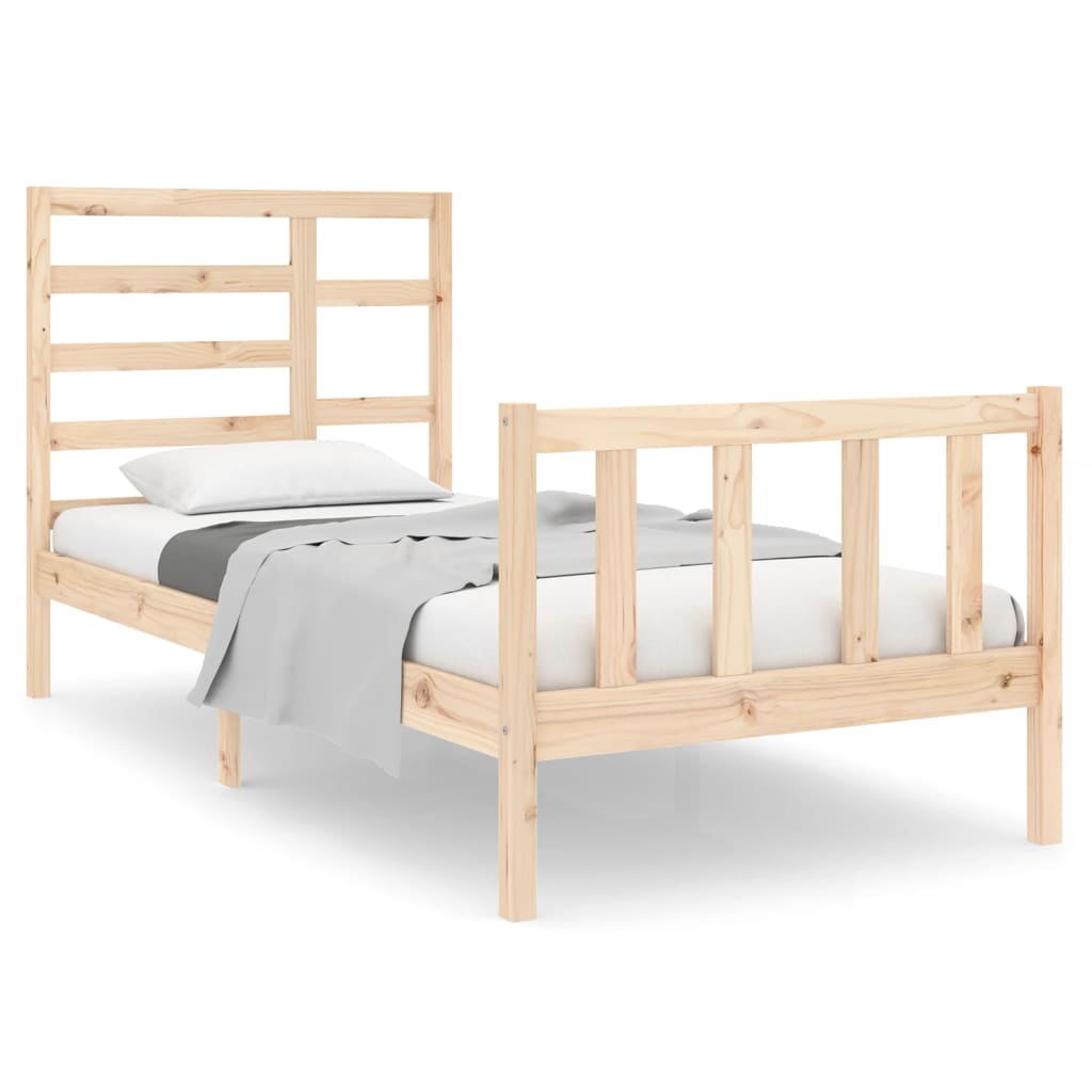 Estrutura de cama pequena solteiro 75x190 cm madeira maciça