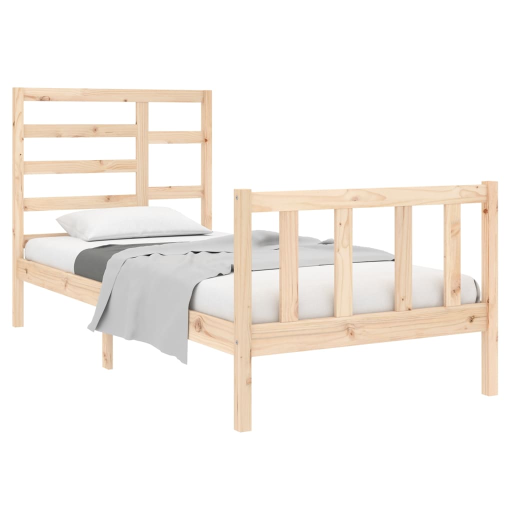 Estrutura de cama pequena solteiro 75x190 cm madeira maciça