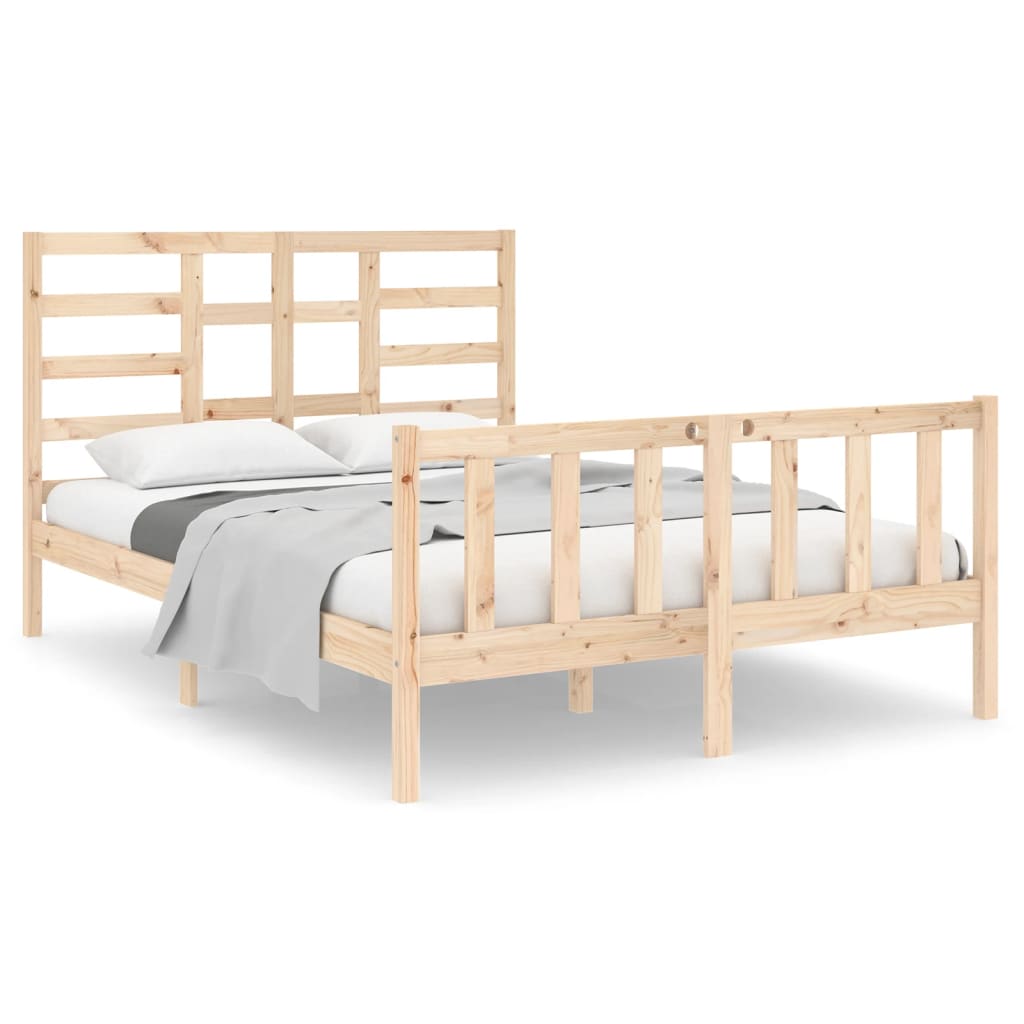 Estrutura de cama dupla 4FT6 135x190 cm madeira maciça