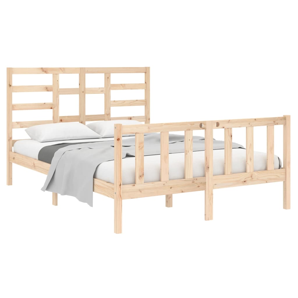 Estrutura de cama dupla 4FT6 135x190 cm madeira maciça