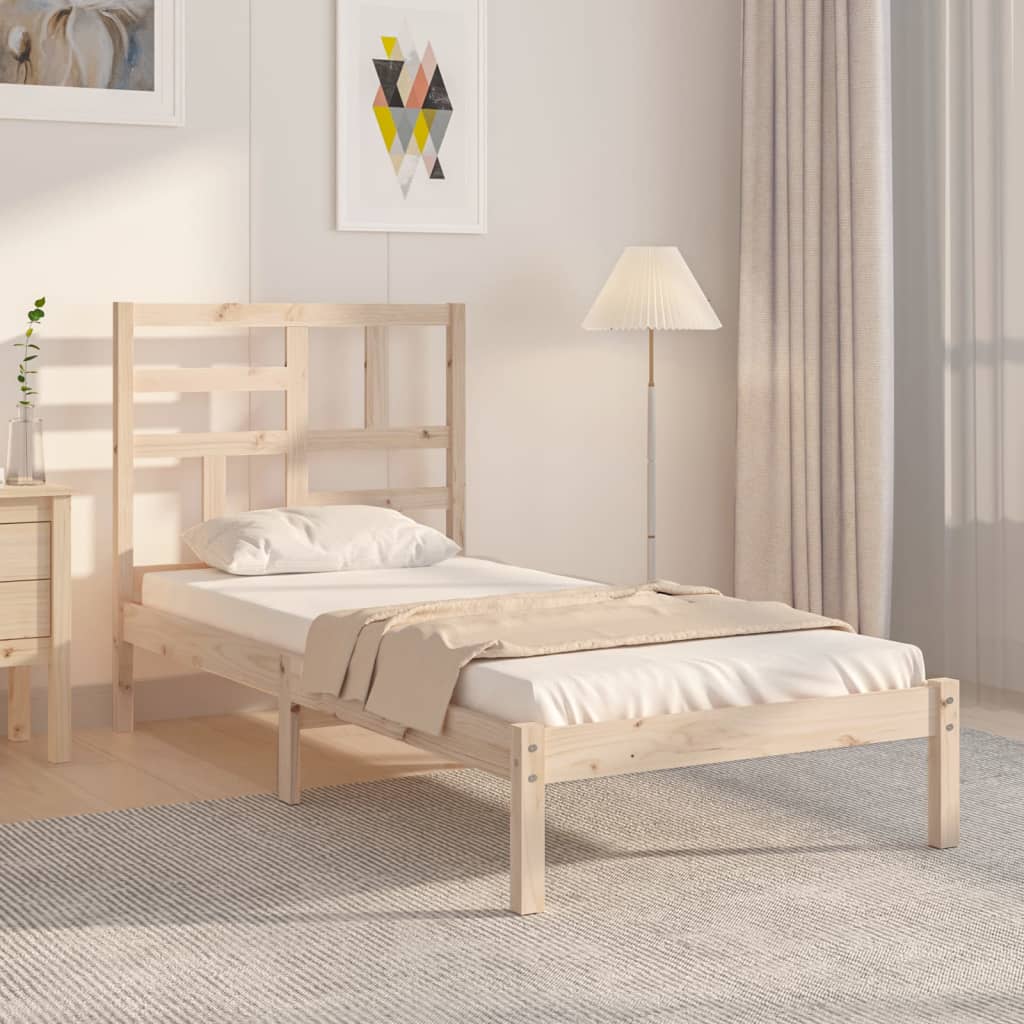 Estrutura de cama pequena solteiro 75x190 cm madeira maciça