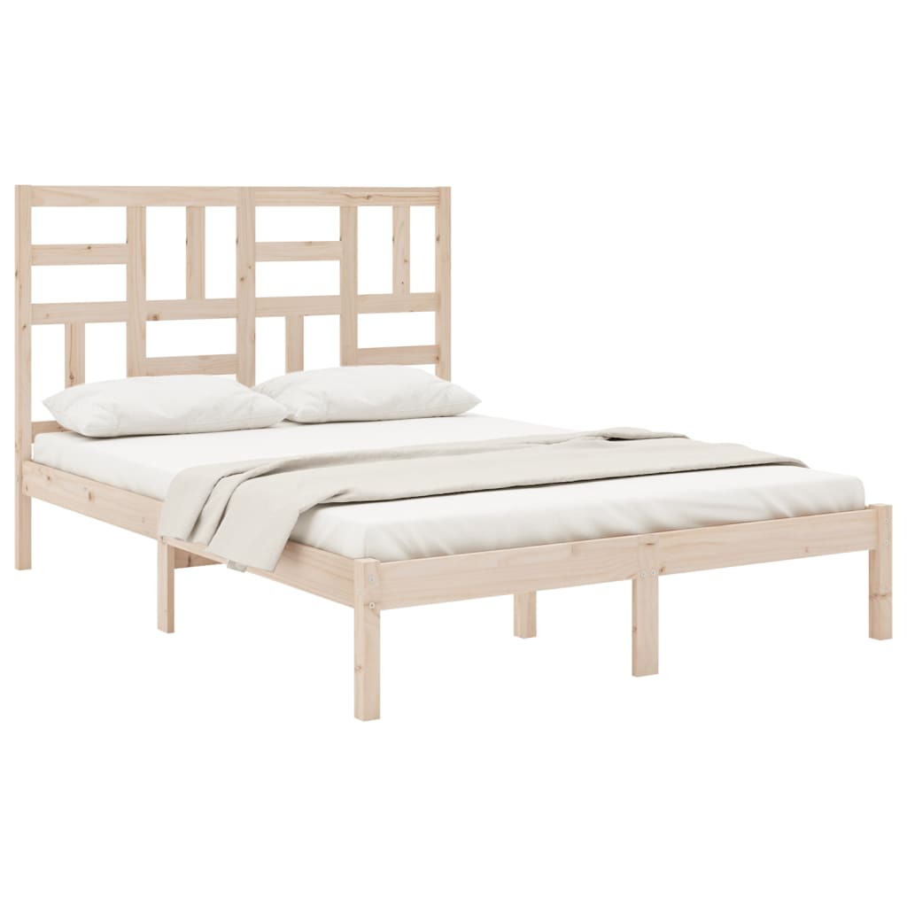 Estrutura de cama dupla pequena 4FT 120x190 cm madeira maciça