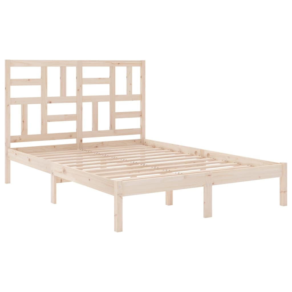 Estrutura de cama dupla pequena 4FT 120x190 cm madeira maciça