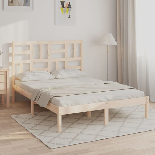 Estrutura de cama dupla pequena 4FT 120x190 cm madeira maciça