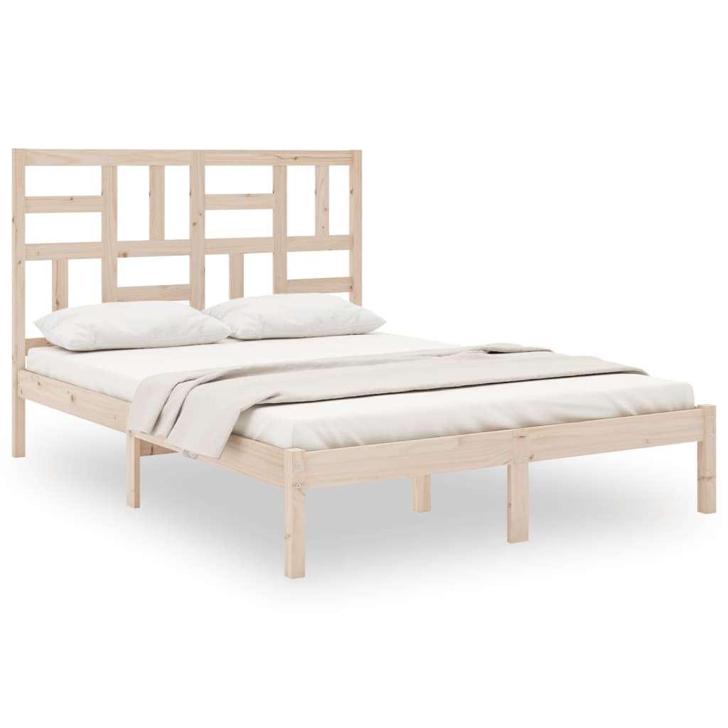 Estrutura de cama 140x190 cm madeira maciça