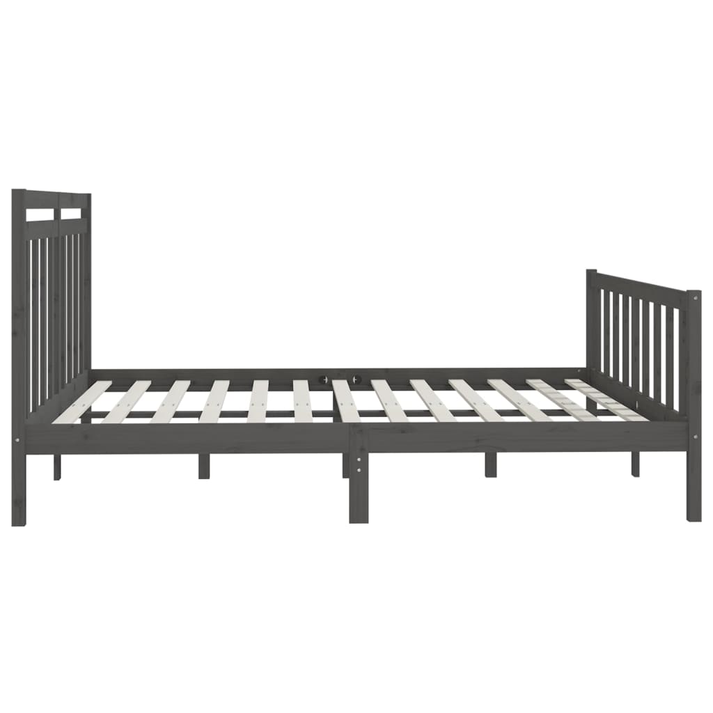 Estrutura de cama super king 180x200 cm pinho maciço cinza