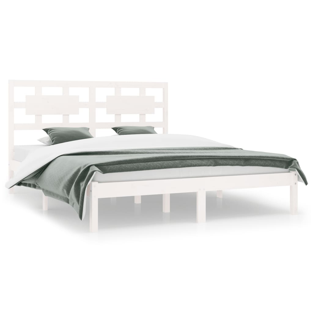 Estrutura de cama super king 180x200 cm pinho maciço branco