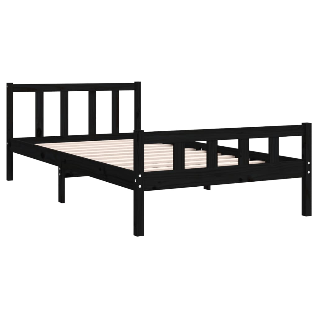 Estrutura de cama 90x200 cm madeira maciça preto